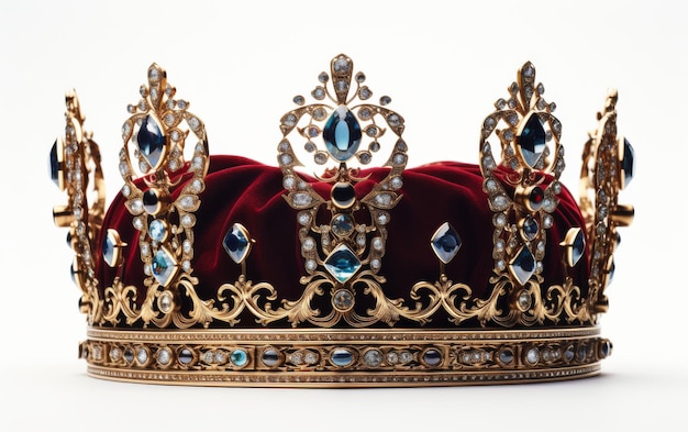 Photo regal gold crown with blue stones