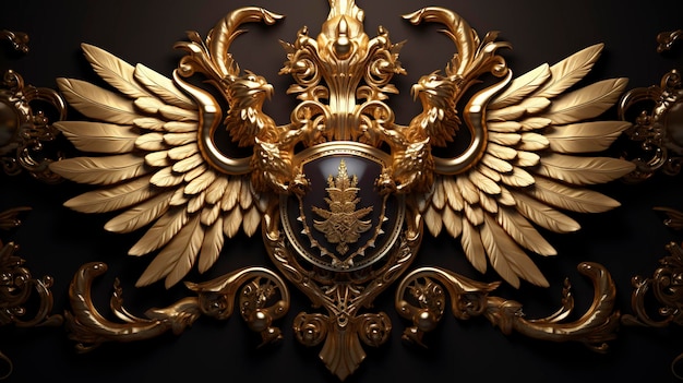 Regal Gold Heraldic Emblem