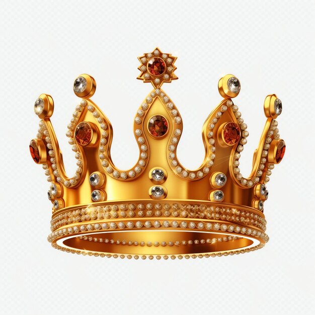 사진 색 바탕에 있는 황제의 황금 왕관 3d 렌더링 럭셔리 왕실 황금 왕좌