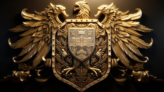 Regal gouden heraldische embleem