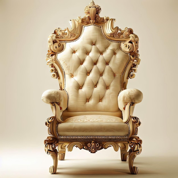 Королевское величество захватывающее фото роскошного королевского кресла, излучающего элегантность и изобилие