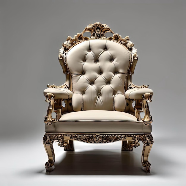 Regal Majesty Captivating Stock Photo of a Luxurious Royal Chair Exuding Elegance and Opulence