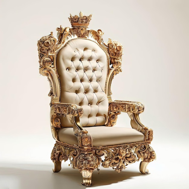 Regal Majesty Captivating Stock Photo of a Luxurious Royal Chair Exuding Elegance and Opulence