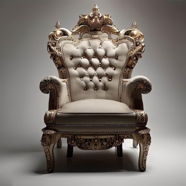 Regal Majesty Captivating Stock Photo of a Luxurious Royal Chair Exuding Elegance and Opulence