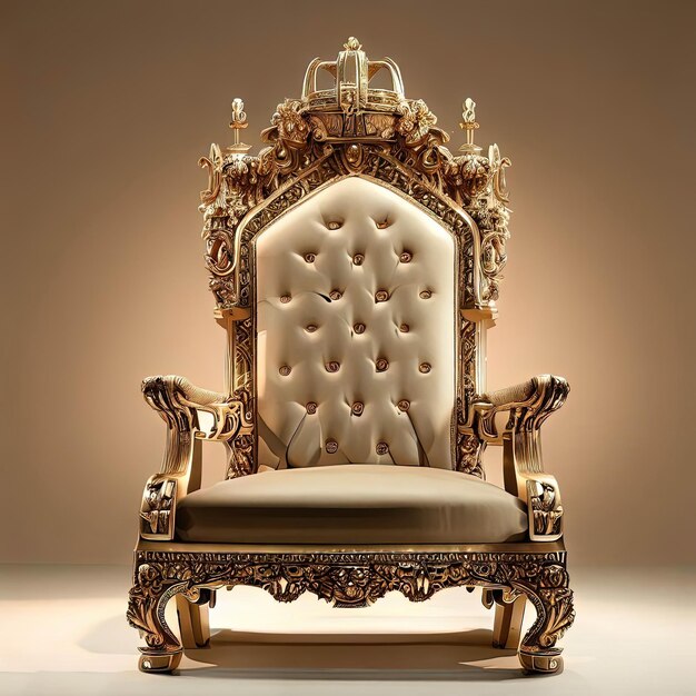 Regal Majesty Captivating Stock Photo of a Luxurious Royal Chair Exuding Elegance and Opulence