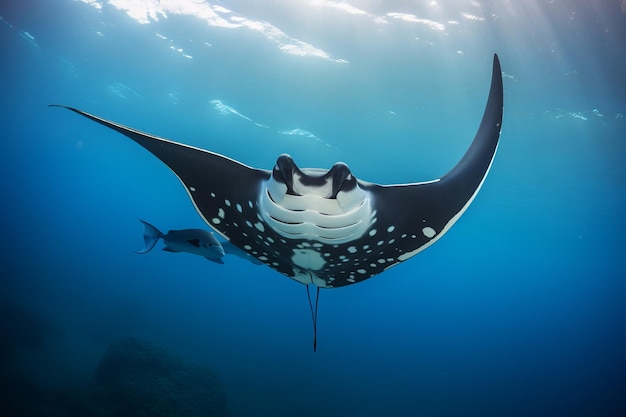 Regal manta ray glidingsea animal photography