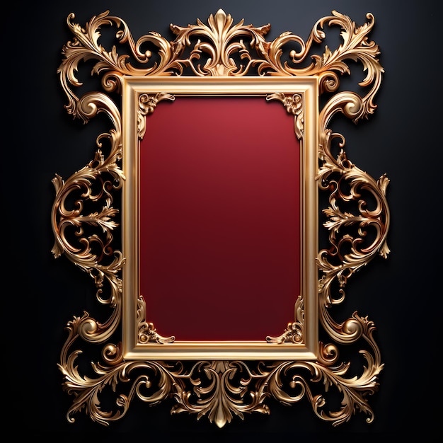 Photo regal and opulent ornamental frame with a touch of gold