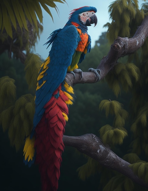 A regal parrot perched a top of a tree