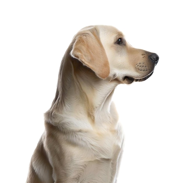 Regal Profile Sitting Labrador Gracefully Captured on White