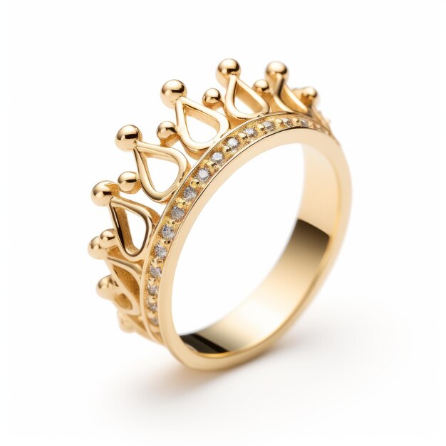 Photo regal ring queens yellow gold crowninspired ring with childlike simplicity