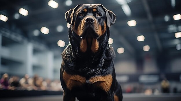 Photo regal rottweiler portrait