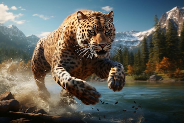 The Regal Run of a Leopard Generative Ai