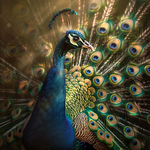 Photo regal splendor peacocks radiant display