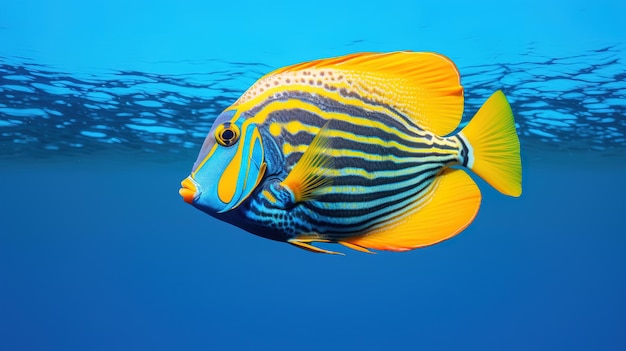 Regal Tang Fish swimming in the open ocean