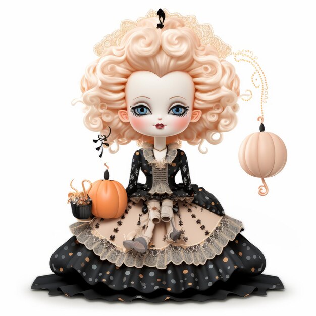 Photo regal whimsy the enchanting halloween marie antoinette pin cushion doll