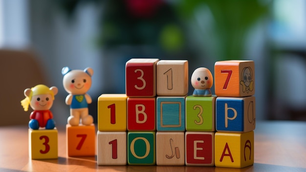 Foto regels met speelgoed in de kinderkamer close-up
