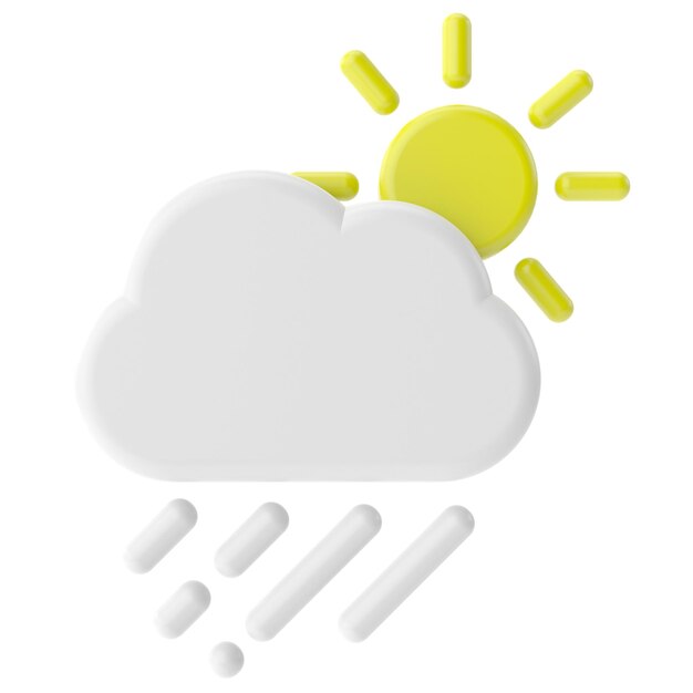 Regenachtig 3D weerpictogram 3D klimaatpictogram 3D element