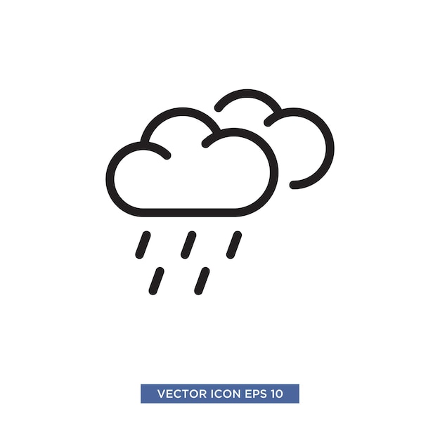 Regenachtige wolk vector illustratie pictogrammalplaatje