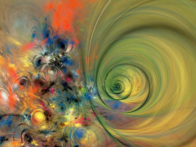 Foto regenboog abstracte fractal achtergrond 3d rendering illustratie