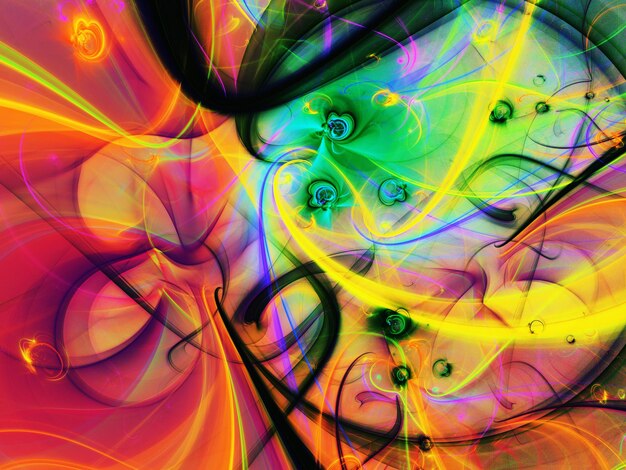 Foto regenboog abstracte fractal achtergrond 3d rendering illustratie