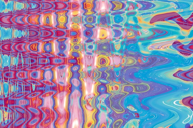 Regenboog abstracte geelblauworanje achtergrond en psychedelisch patroon Fantasie veelkleurig patroon