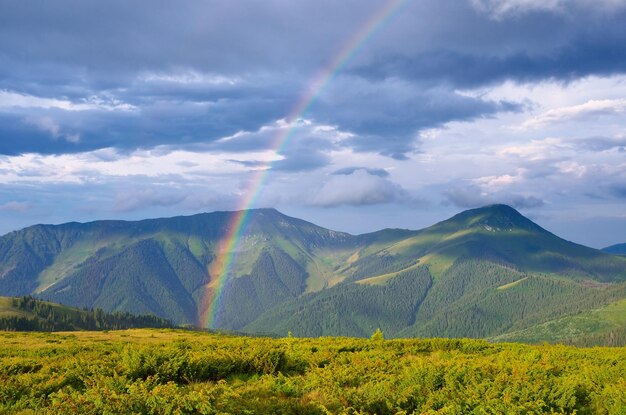 Regenboog in de bergen