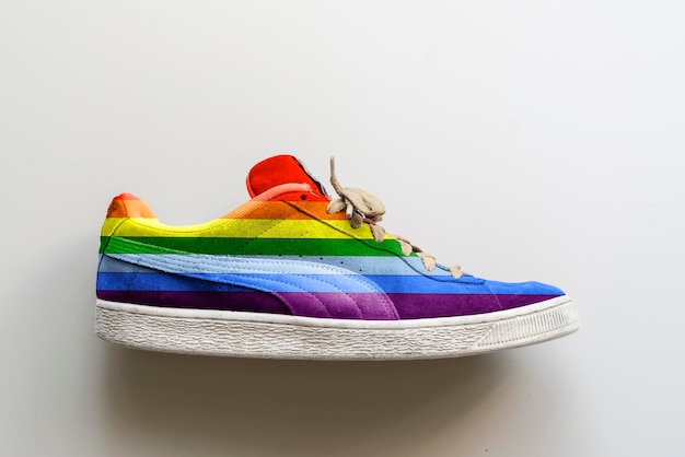 Regenboog kleur casual sneaker schoenen lgbt trots symbool concept