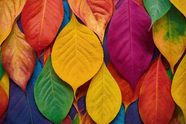 Regenboog van kleurrijke herfstbladeren