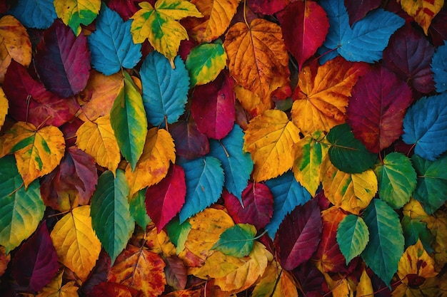 Regenboog van kleurrijke herfstbladeren