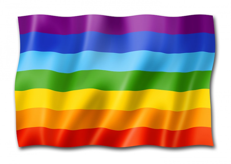 Foto regenboog vredesvlag geïsoleerd op wit