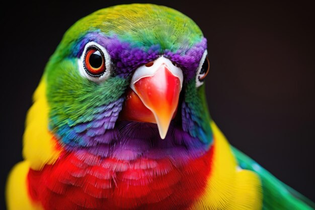 Regenboogfinch van dichtbij