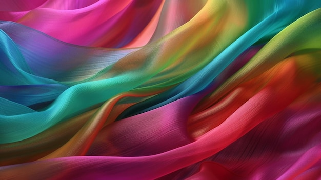 Regenboogkleuren zachte luxe stoffen doek ai gegenereerd artwork