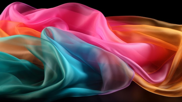 Foto regenboogkleuren zachte luxe stoffen doek ai gegenereerd artwork