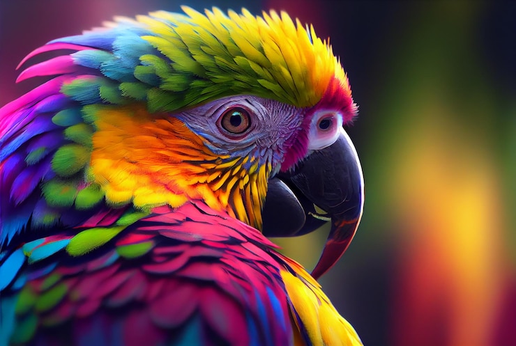 Foto regenboogkleurige papegaai veelkleurig dierlijk concept generatieve ai