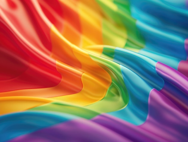 Regenboogkleurige stof van dichtbij