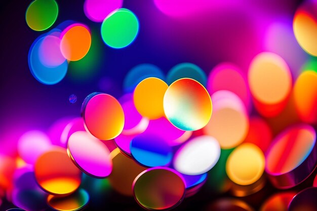 Foto regenboogreflectie van glitterpaillettenlichten wazig abstracte bokeh