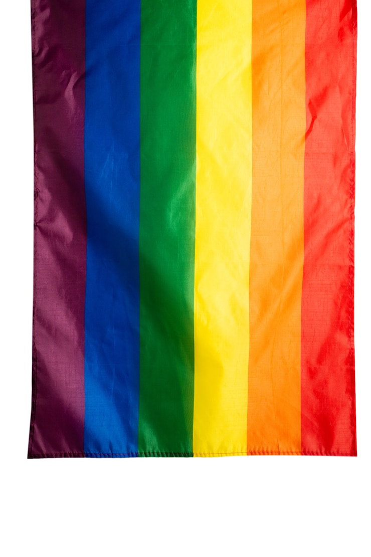 Foto regenboogvlag als achtergrond. bovenaanzicht. lgbt-vlag.