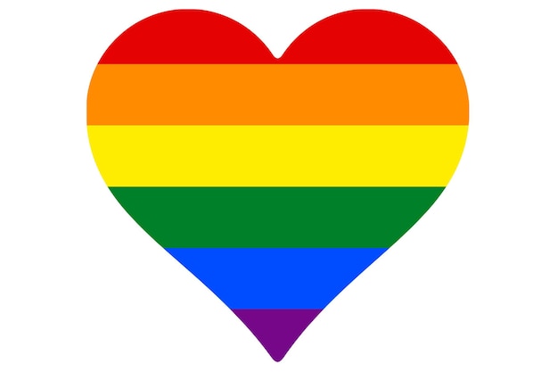 Regenboogvlag in hartvorm als lgbt liefde en diversiteitssymbool