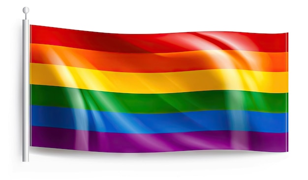 Regenboogvlag op witte achtergrond LGBT Pride Concept Generatieve AI