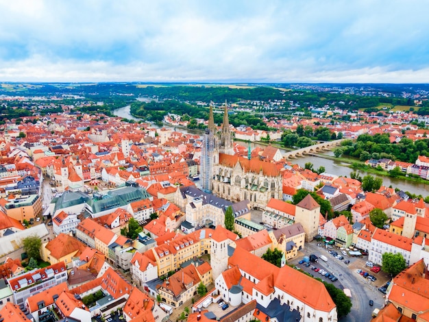 Regensburg aerial panoramic view regensburg is a city at danube river in bavaria germany