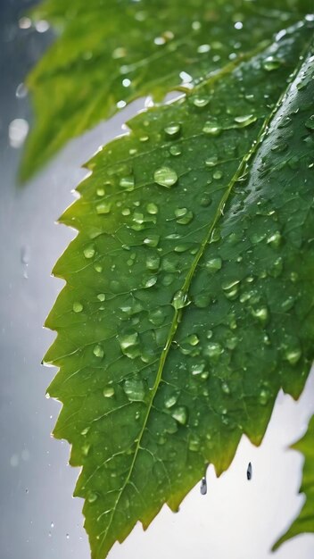 Regenwater op een groen blad macro