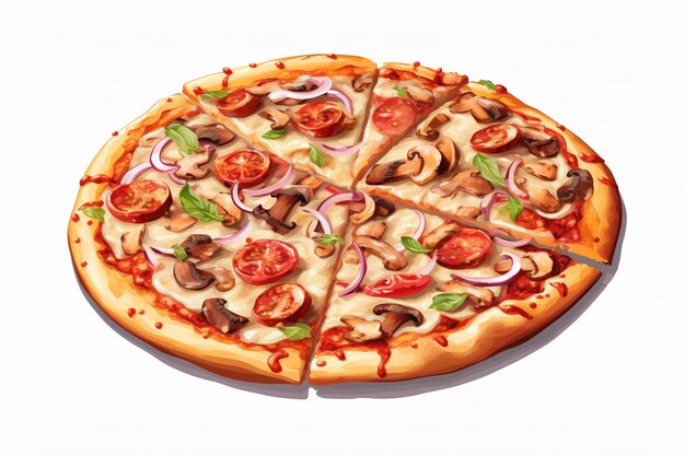 透明な背景に隔離されたレジーナスタイルのピザ