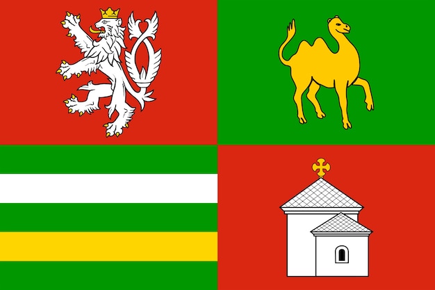 Regio Plzen De Tsjechische nationale vlag en prefectuursymbool