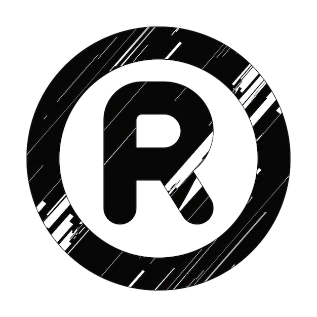 registered icon black and white diagonal texture