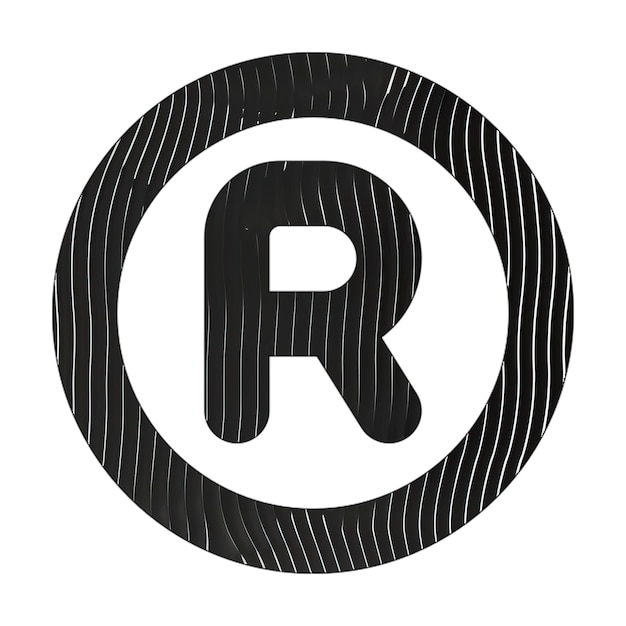 registered icon black white lines texture