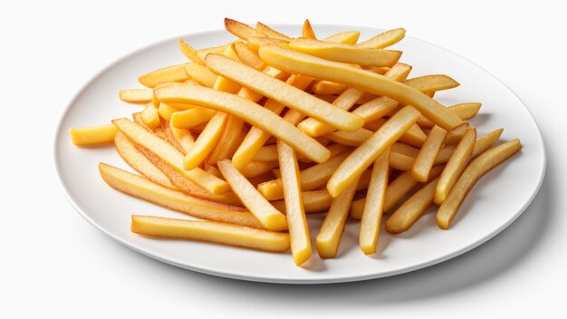 regular french fries isolated on white background