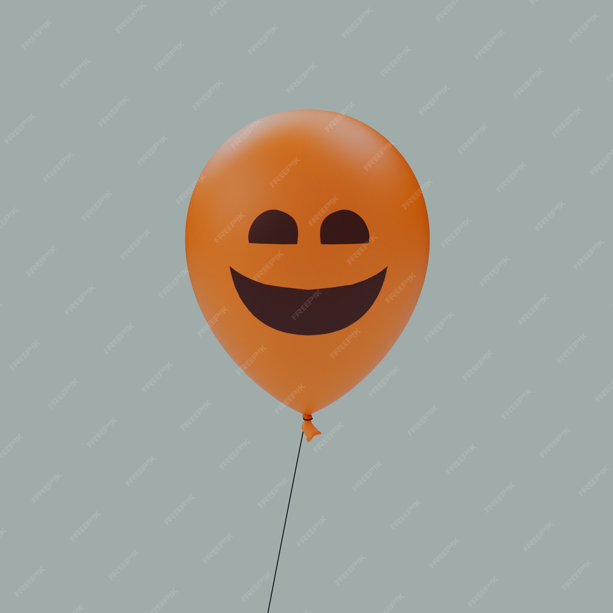 Orange Balloon Drawing Scared Face On Stock Photo 1519105115