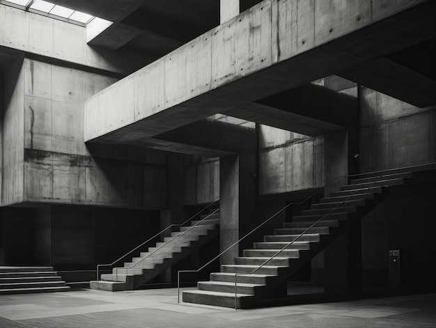 Photo reimagining urban boundaries exploring the brutalist liminal space inspired by kozyndan