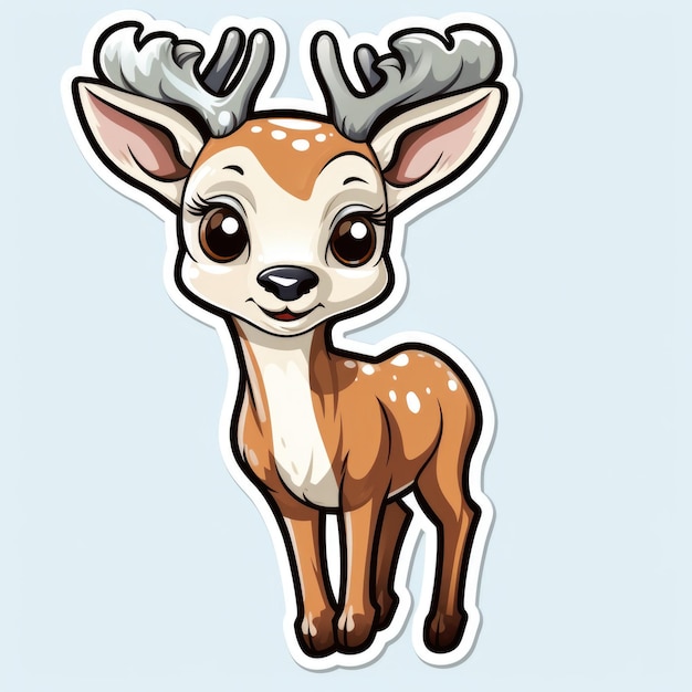 Reindeer calf sticker Generative AI