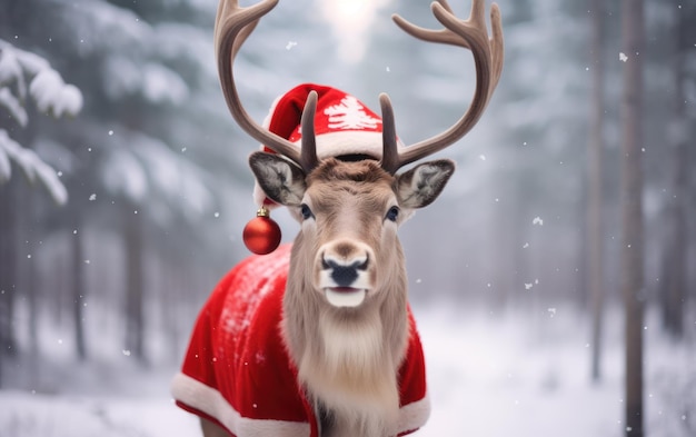 reindeer christmas santa hat